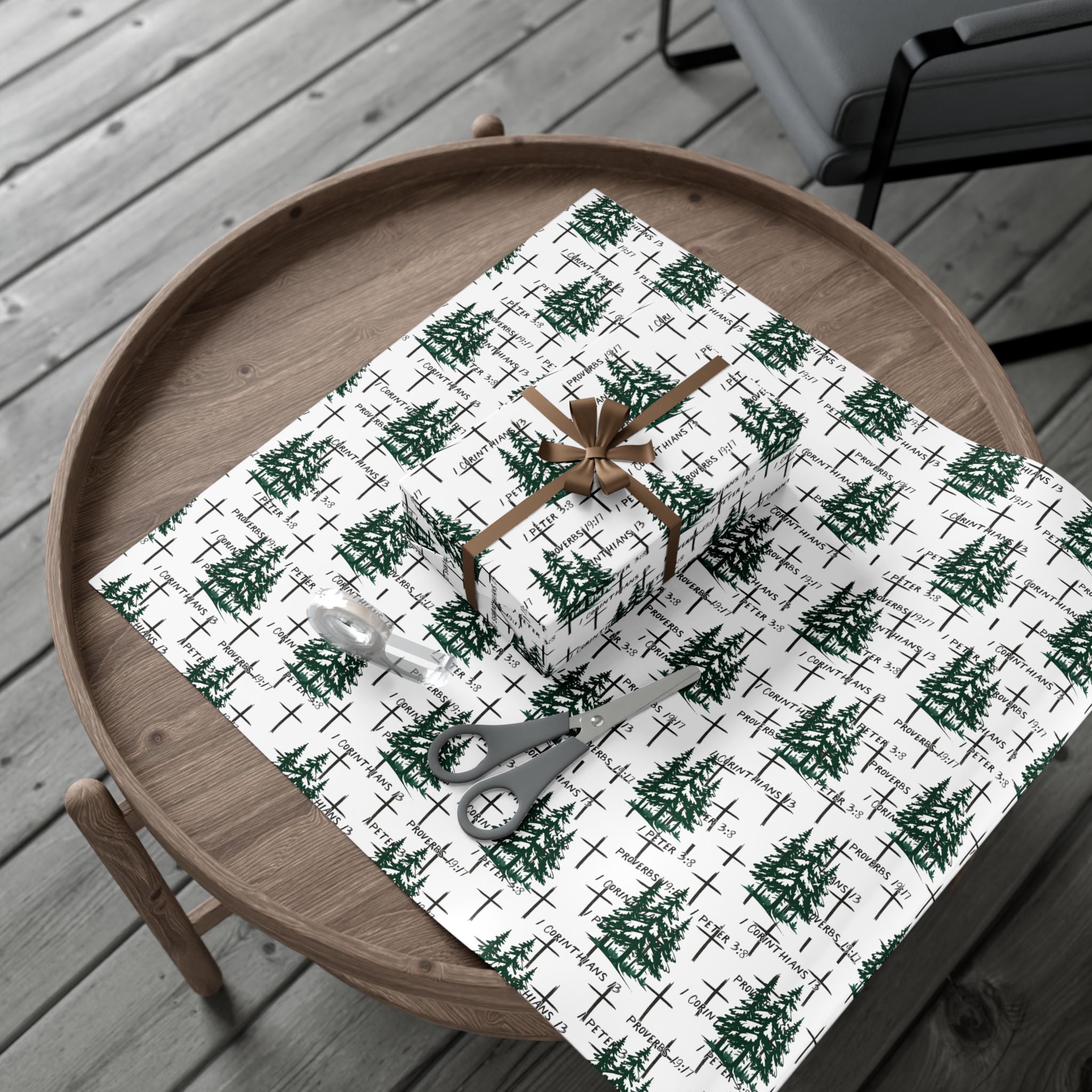 Faith Inspired Trees and Scripture Christmas Paper for this special season