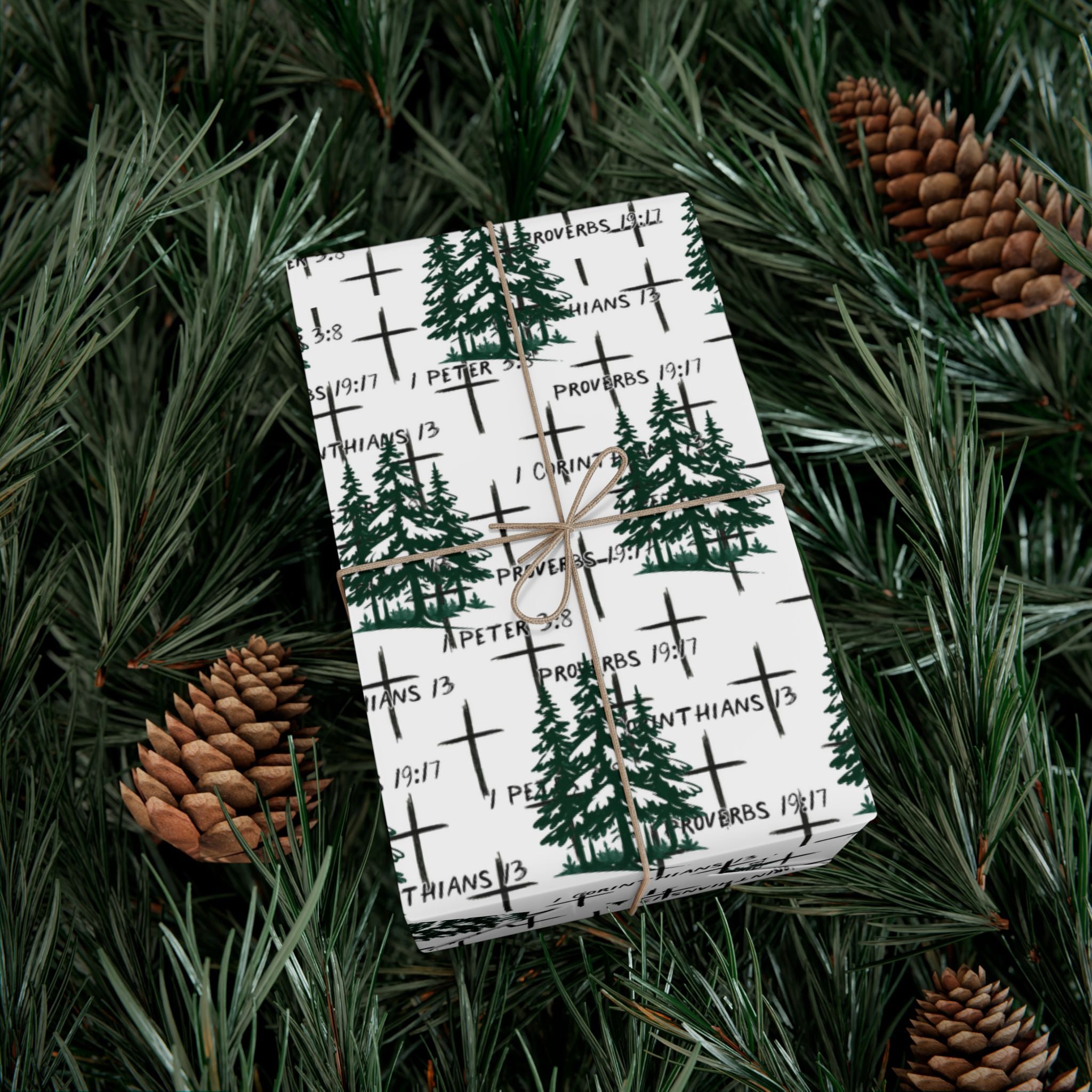 Faith Inspired Trees and Scripture Christmas Paper for this special season