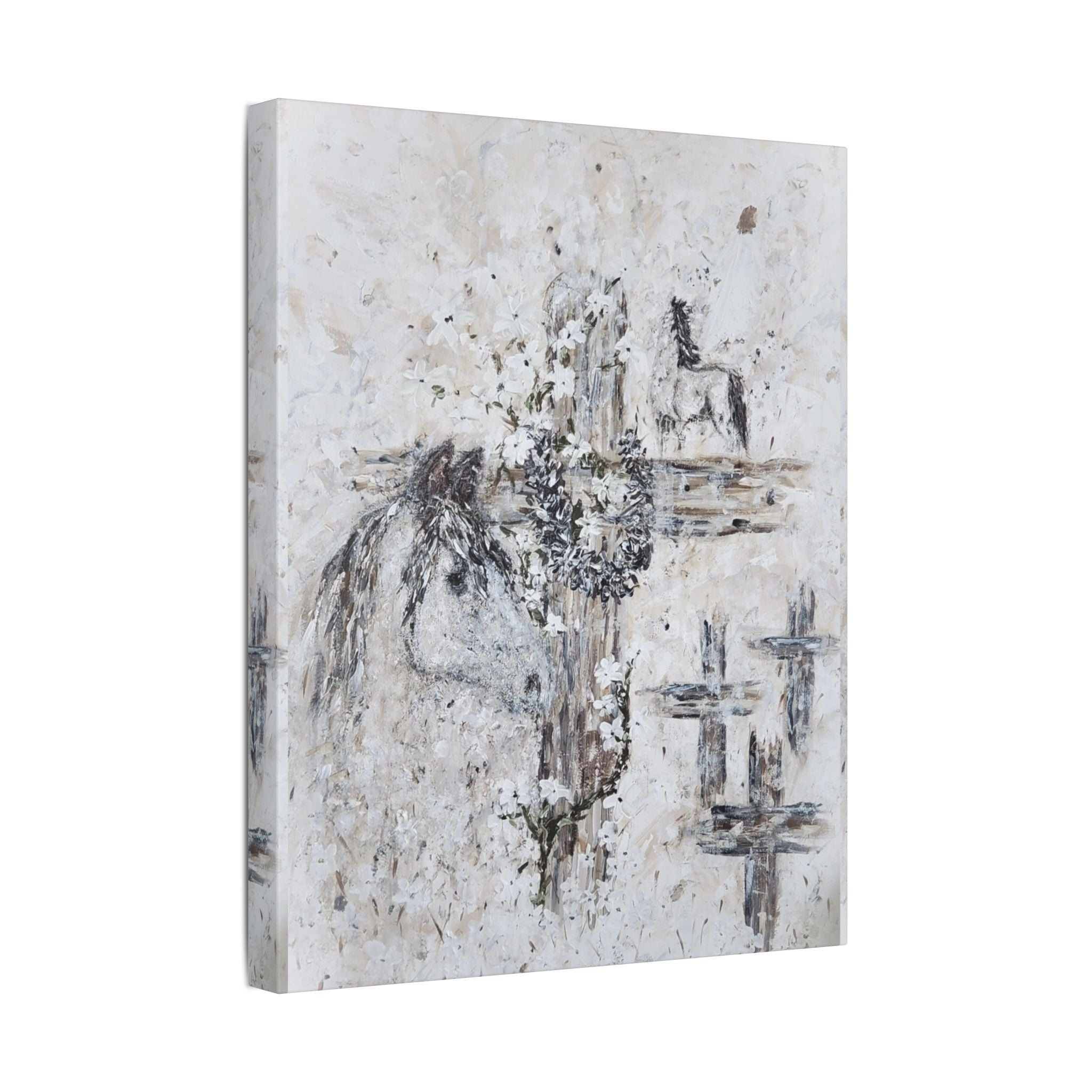 Beautiful Print of Faith Inspired "Jesus and Horses. Original Art print adding Inspiration, Light, and Faith into any Space.