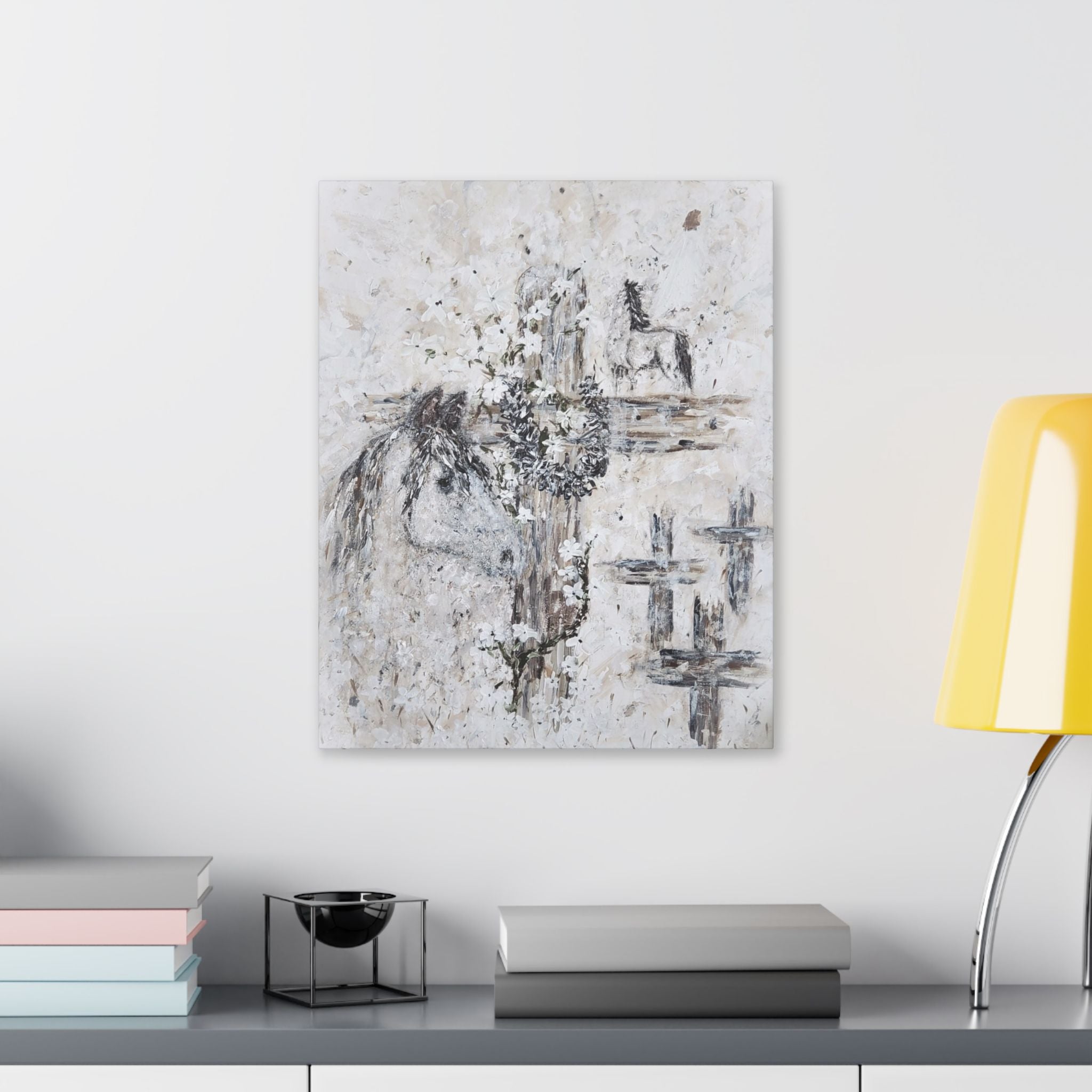 Beautiful Print of Faith Inspired "Jesus and Horses. Original Art print adding Inspiration, Light, and Faith into any Space.