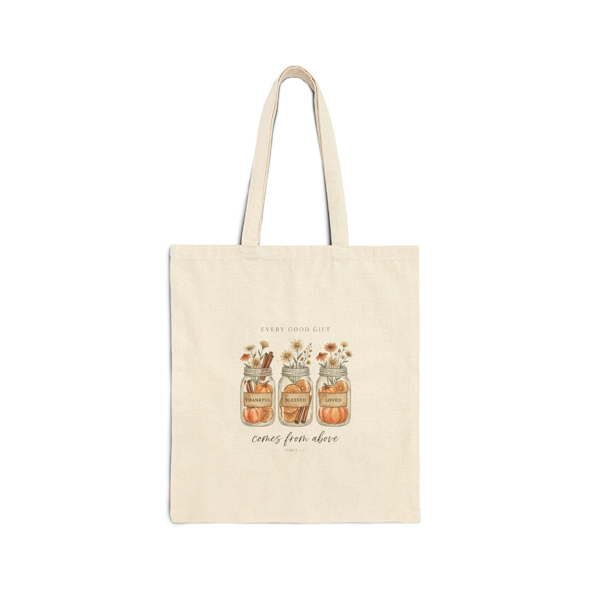Grateful Heart Fall Floral Tote | Christian Autumn, Pumpkin Mason Jars