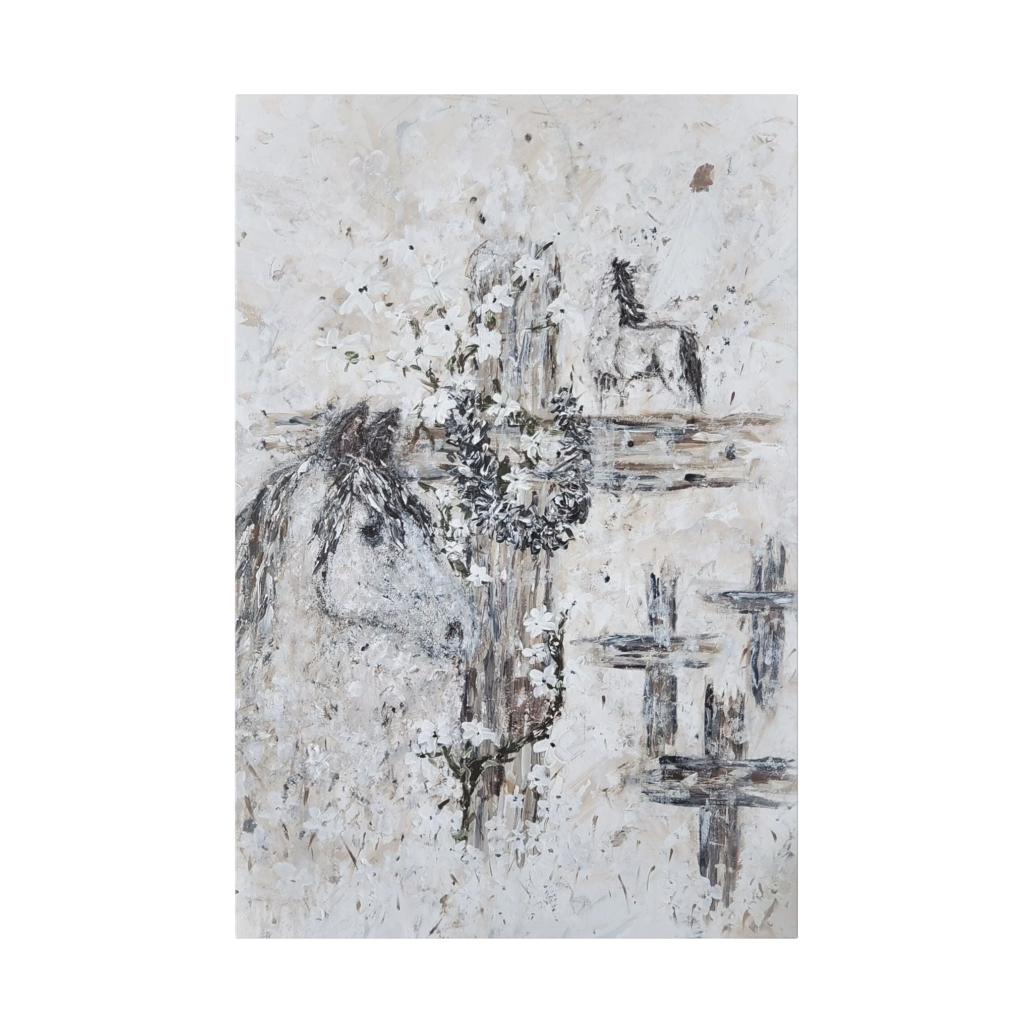 Beautiful Print of Faith Inspired "Jesus and Horses. Original Art print adding Inspiration, Light, and Faith into any Space.