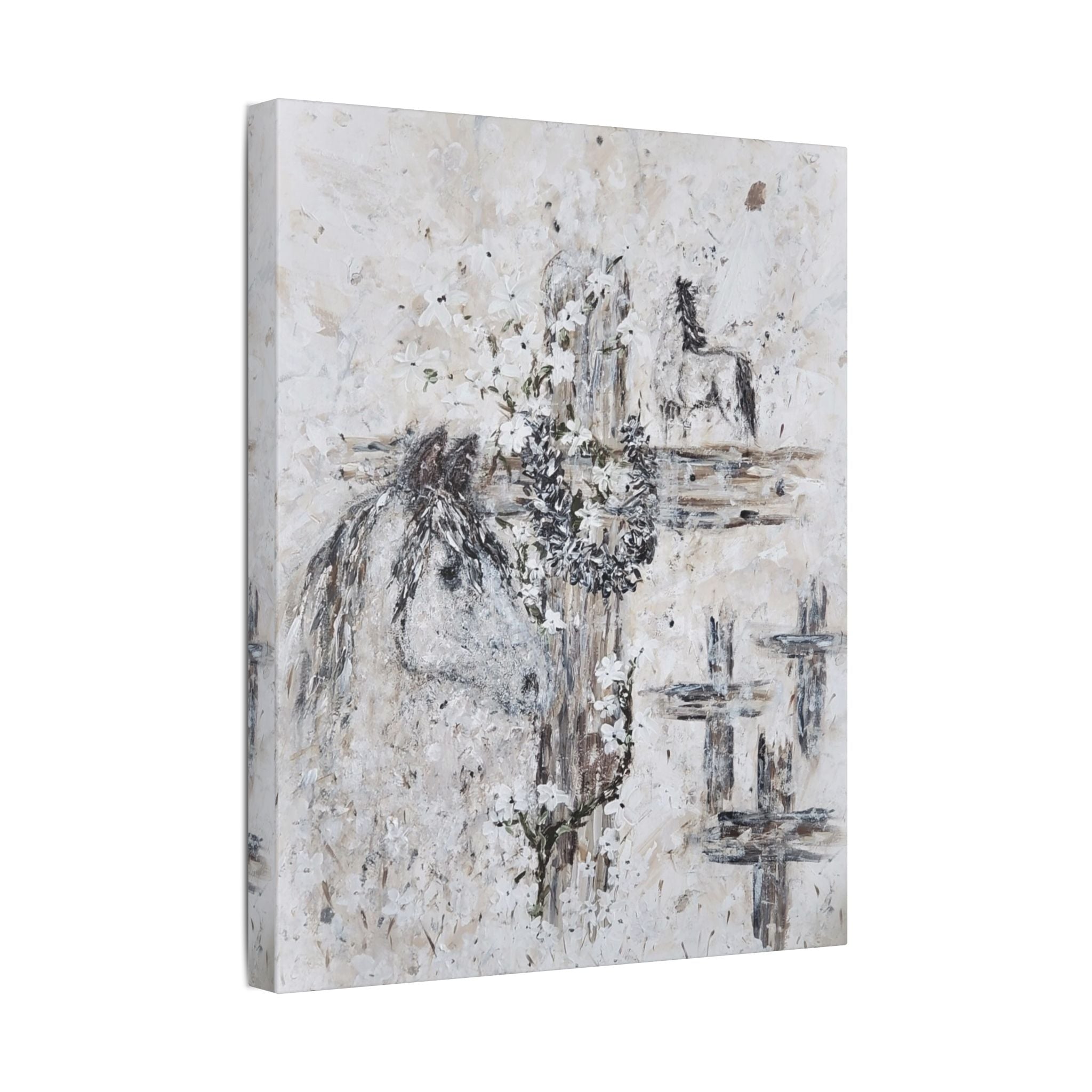 Beautiful Print of Faith Inspired "Jesus and Horses. Original Art print adding Inspiration, Light, and Faith into any Space.