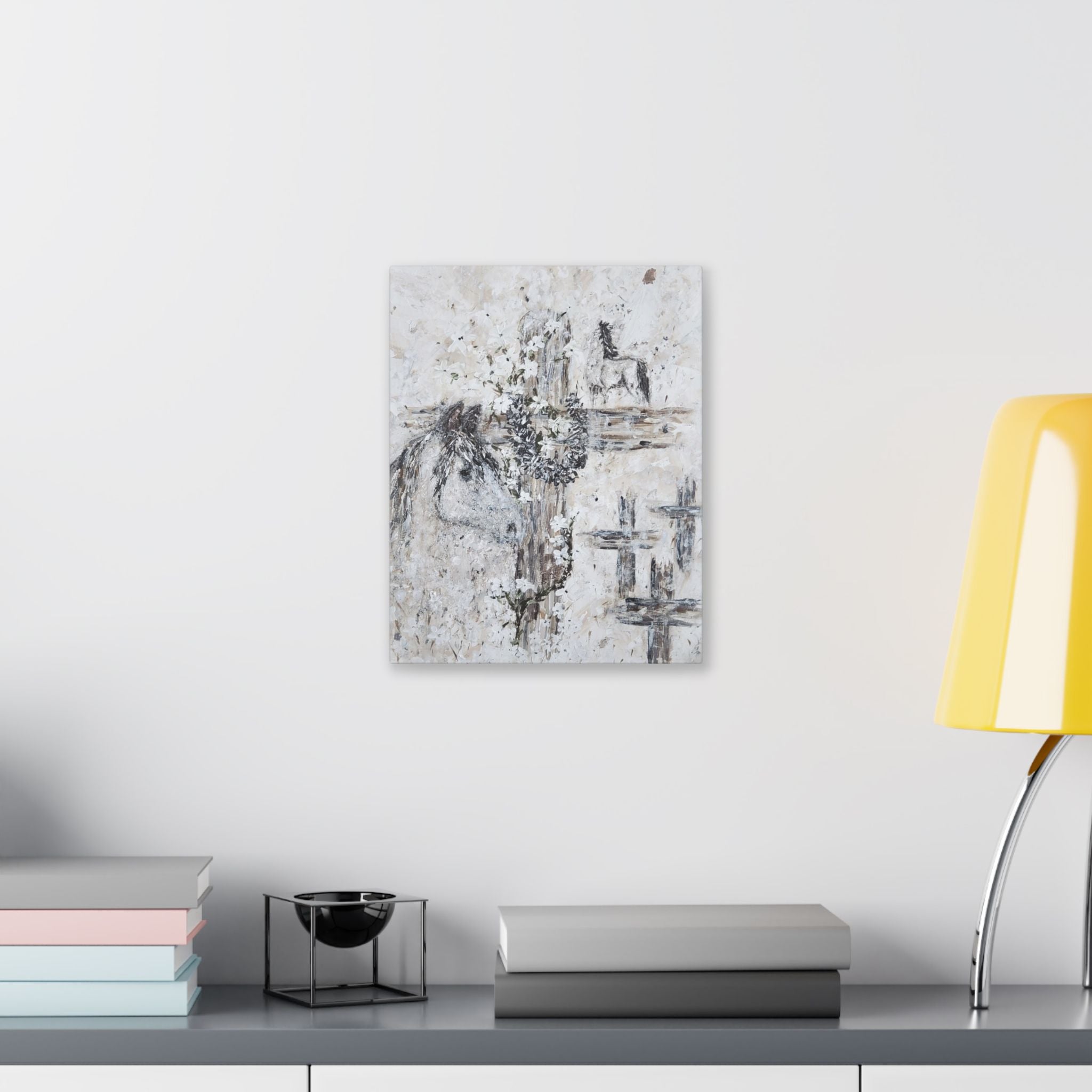 Beautiful Print of Faith Inspired "Jesus and Horses. Original Art print adding Inspiration, Light, and Faith into any Space.