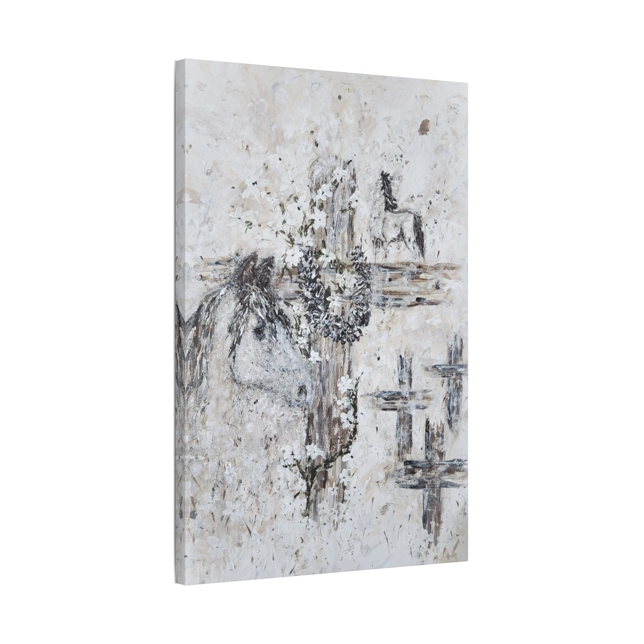 Beautiful Print of Faith Inspired "Jesus and Horses. Original Art print adding Inspiration, Light, and Faith into any Space.