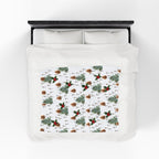 Faith Inspired Pinecone,Tree, and Cross Velveteen Plush Blanket | Christmas Decor, Lightweight