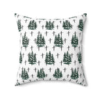 Faith Inspired Christmas Trees and Crosses Pillow | Spun Polyester Square Pillow