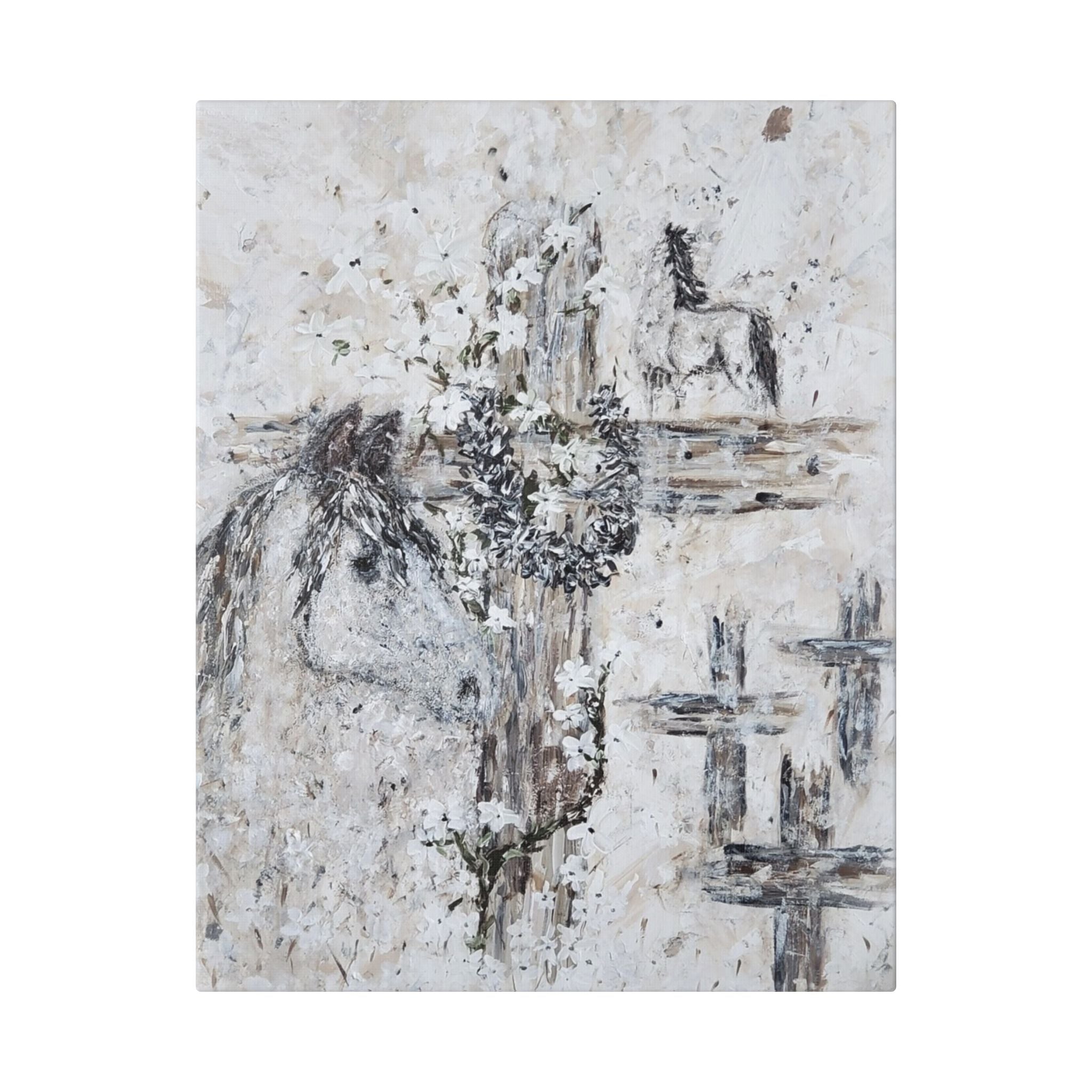 Beautiful Print of Faith Inspired "Jesus and Horses. Original Art print adding Inspiration, Light, and Faith into any Space.