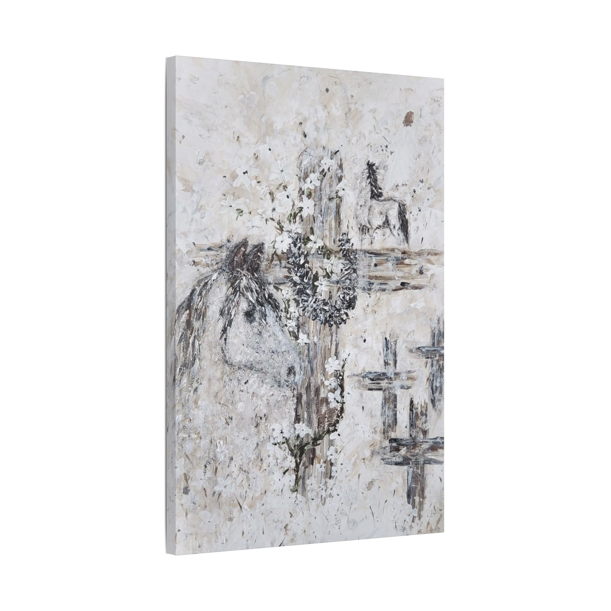 Beautiful Print of Faith Inspired "Jesus and Horses. Original Art print adding Inspiration, Light, and Faith into any Space.