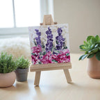 Little Light of mine- 3 lilac and pink original petite artwork