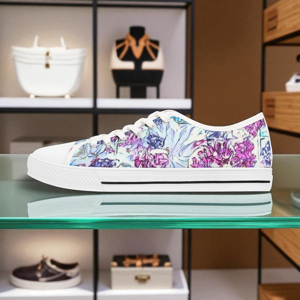 Violet Wishes original faith inspired contemporary floral cross memory foam sneakers.