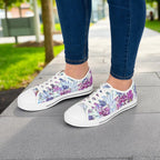 Violet Wishes original faith inspired contemporary floral cross memory foam sneakers.