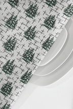 Holiday Christmas Faith-Inspired Tea Towel: Pine Trees, Crosses & Scripture