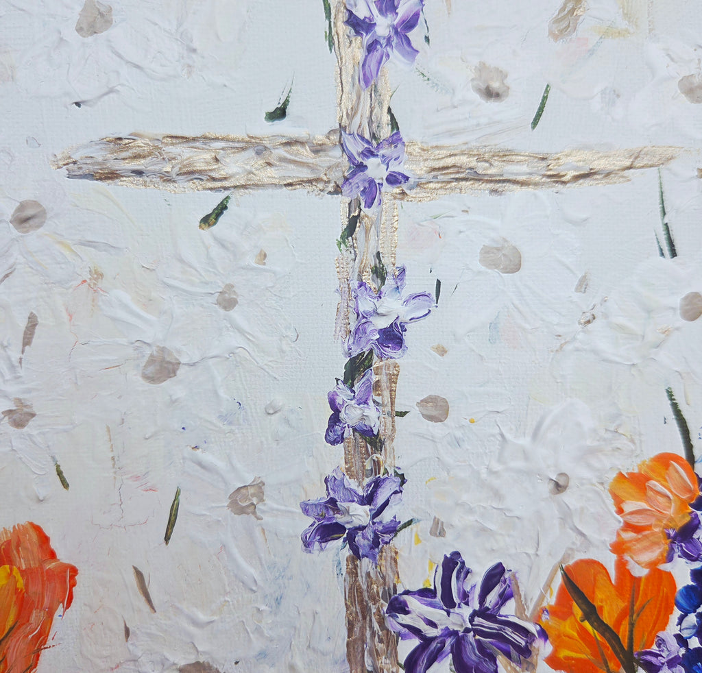 New from the Where's Jesus Collection! Light and Poppies  — Faith inspired contemporary Original Painting