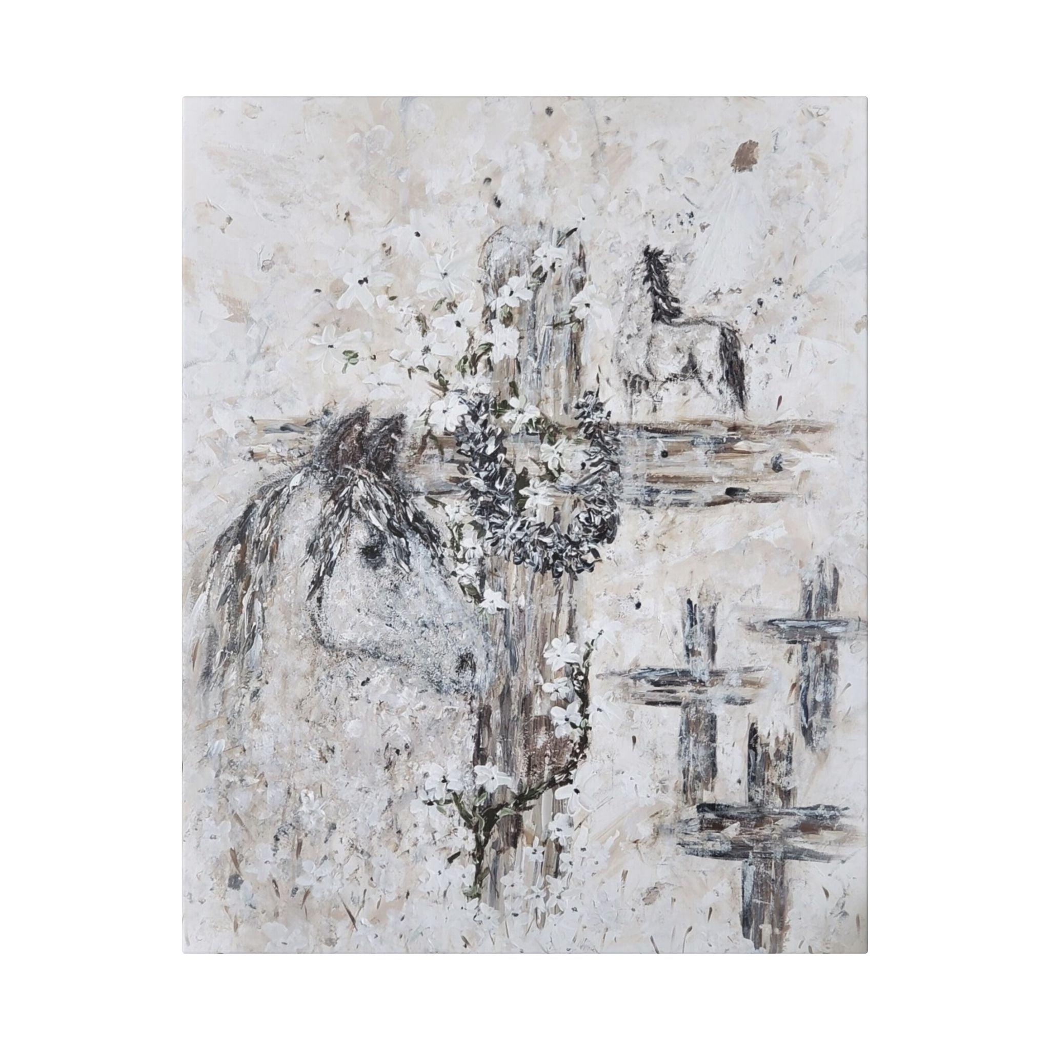 Beautiful Print of Faith Inspired "Jesus and Horses. Original Art print adding Inspiration, Light, and Faith into any Space.