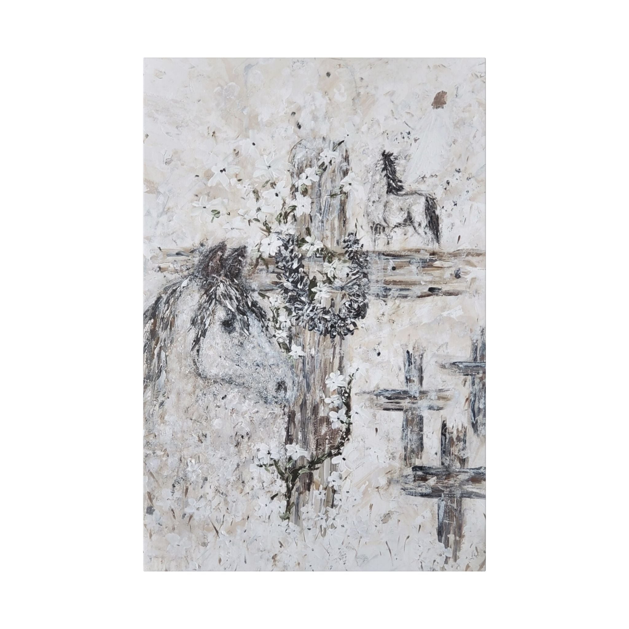 Beautiful Print of Faith Inspired "Jesus and Horses. Original Art print adding Inspiration, Light, and Faith into any Space.