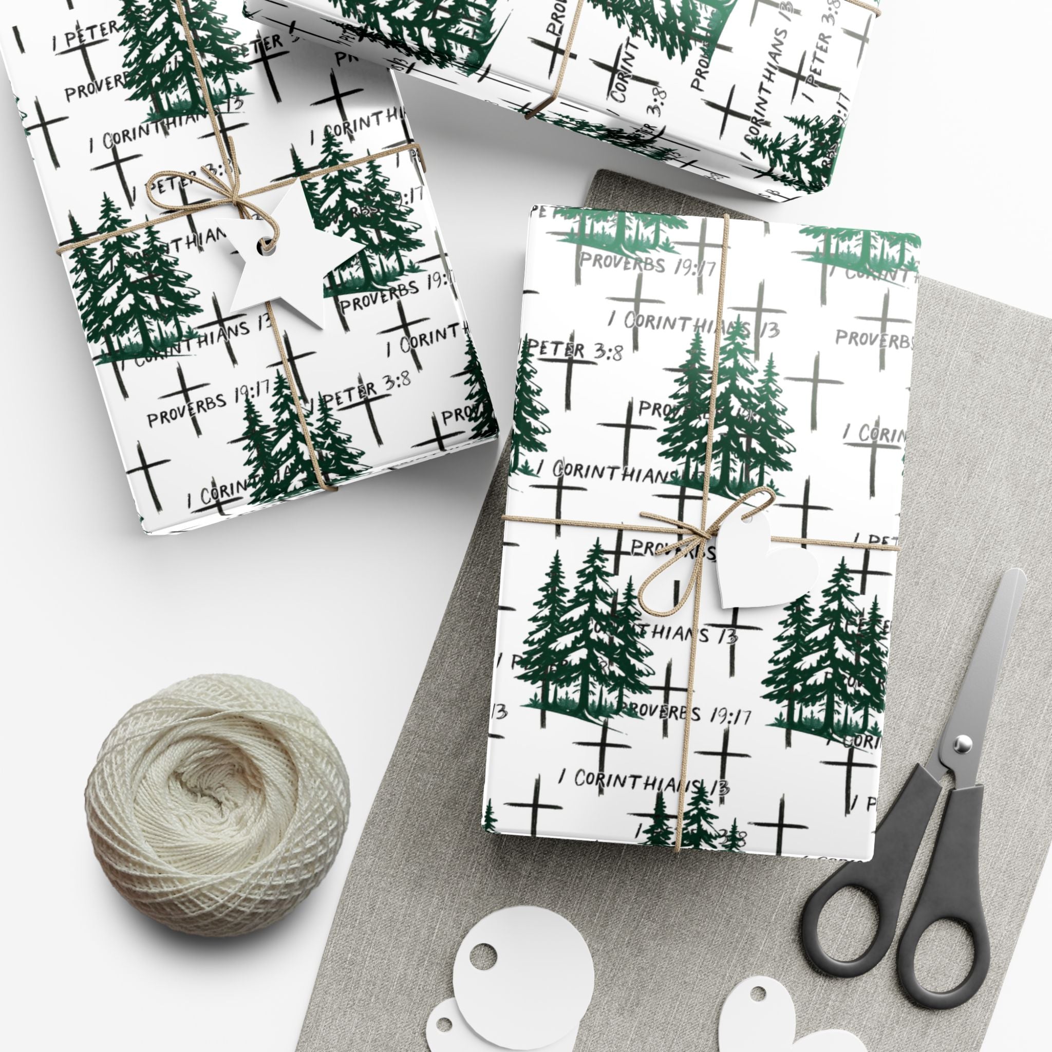 Faith Inspired Trees and Scripture Christmas Paper for this special season