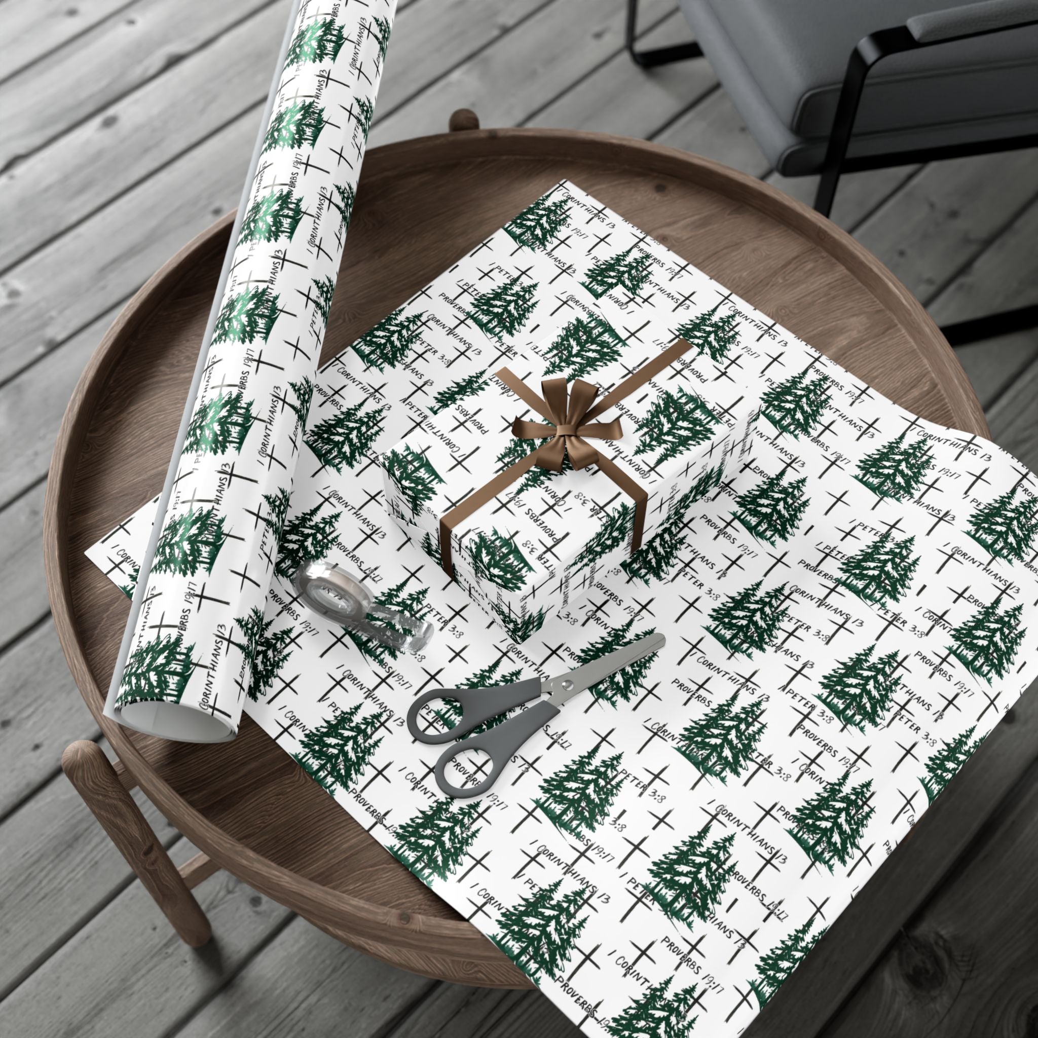 Faith Inspired Trees and Scripture Christmas Paper for this special season