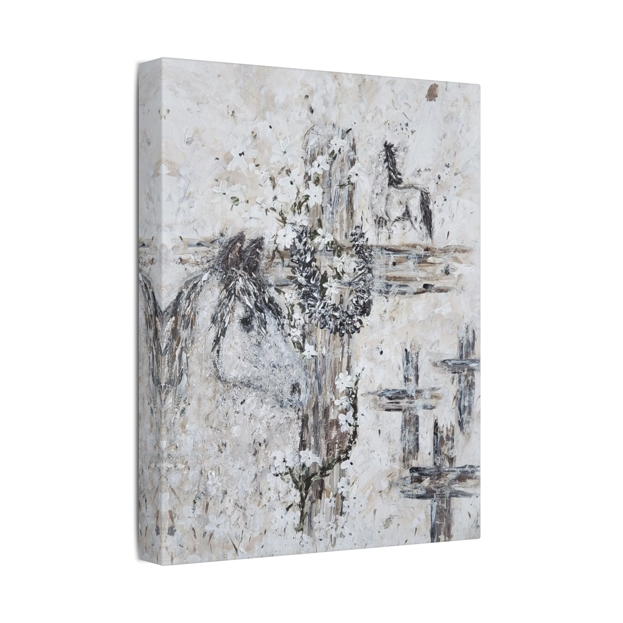 Beautiful Print of Faith Inspired "Jesus and Horses. Original Art print adding Inspiration, Light, and Faith into any Space.