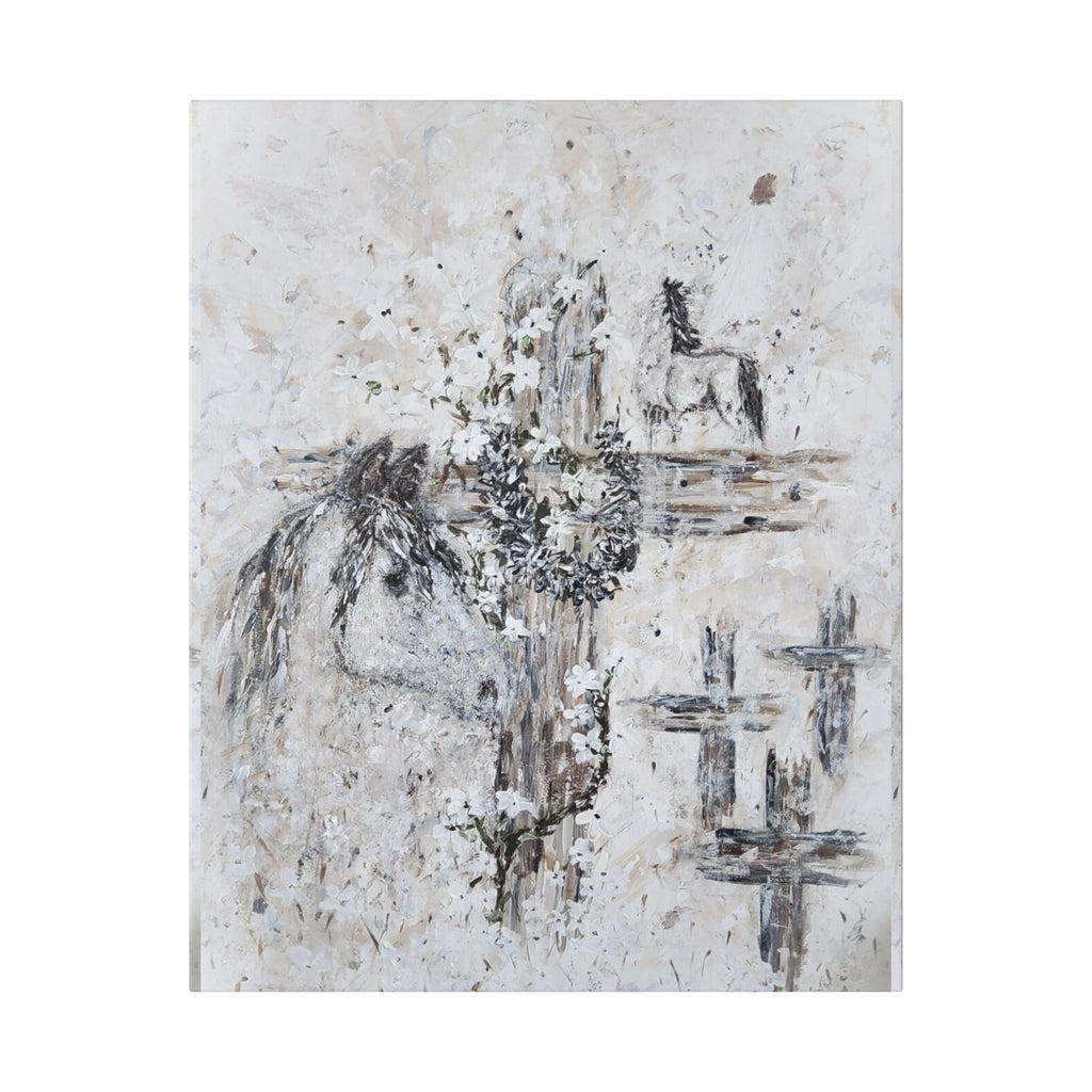 Beautiful Print of Faith Inspired "Jesus and Horses. Original Art print adding Inspiration, Light, and Faith into any Space.