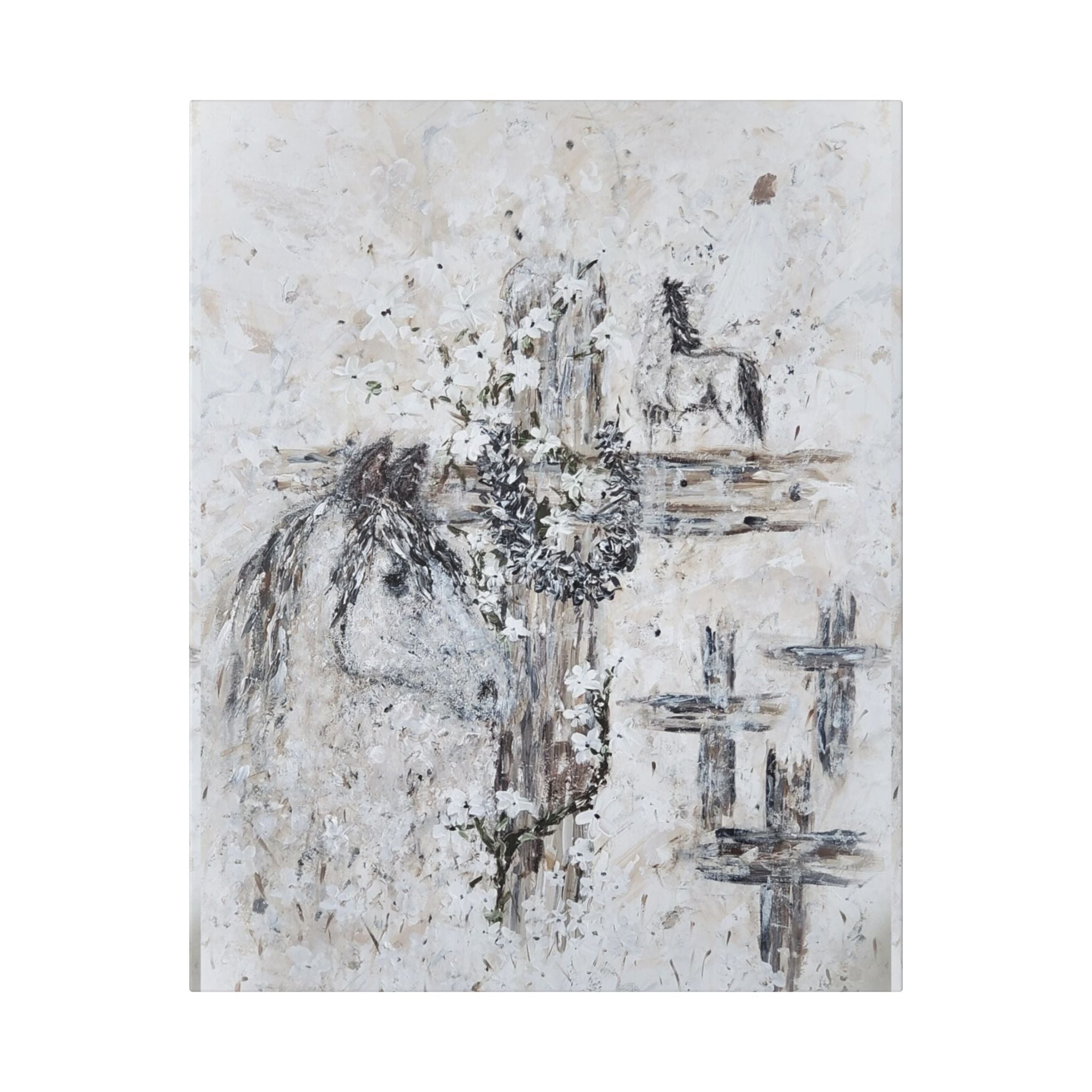 Beautiful Print of Faith Inspired "Jesus and Horses. Original Art print adding Inspiration, Light, and Faith into any Space.