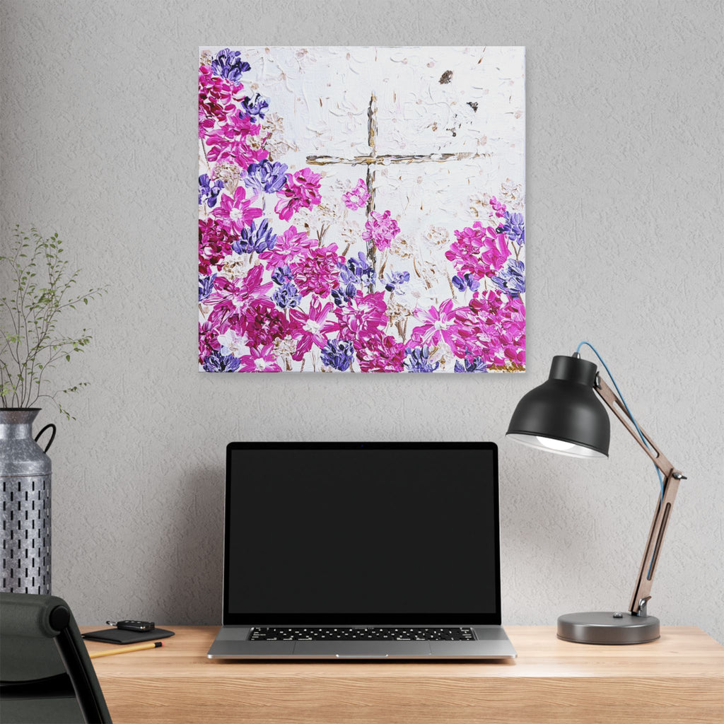 'Where's Jesus Print Series' Faith inspired Canvas Print- Flowers and Faith