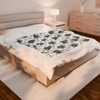 Faith Inspired Tree and Cross Velveteen Plush Blanket | Christmas Decor, Lightweight