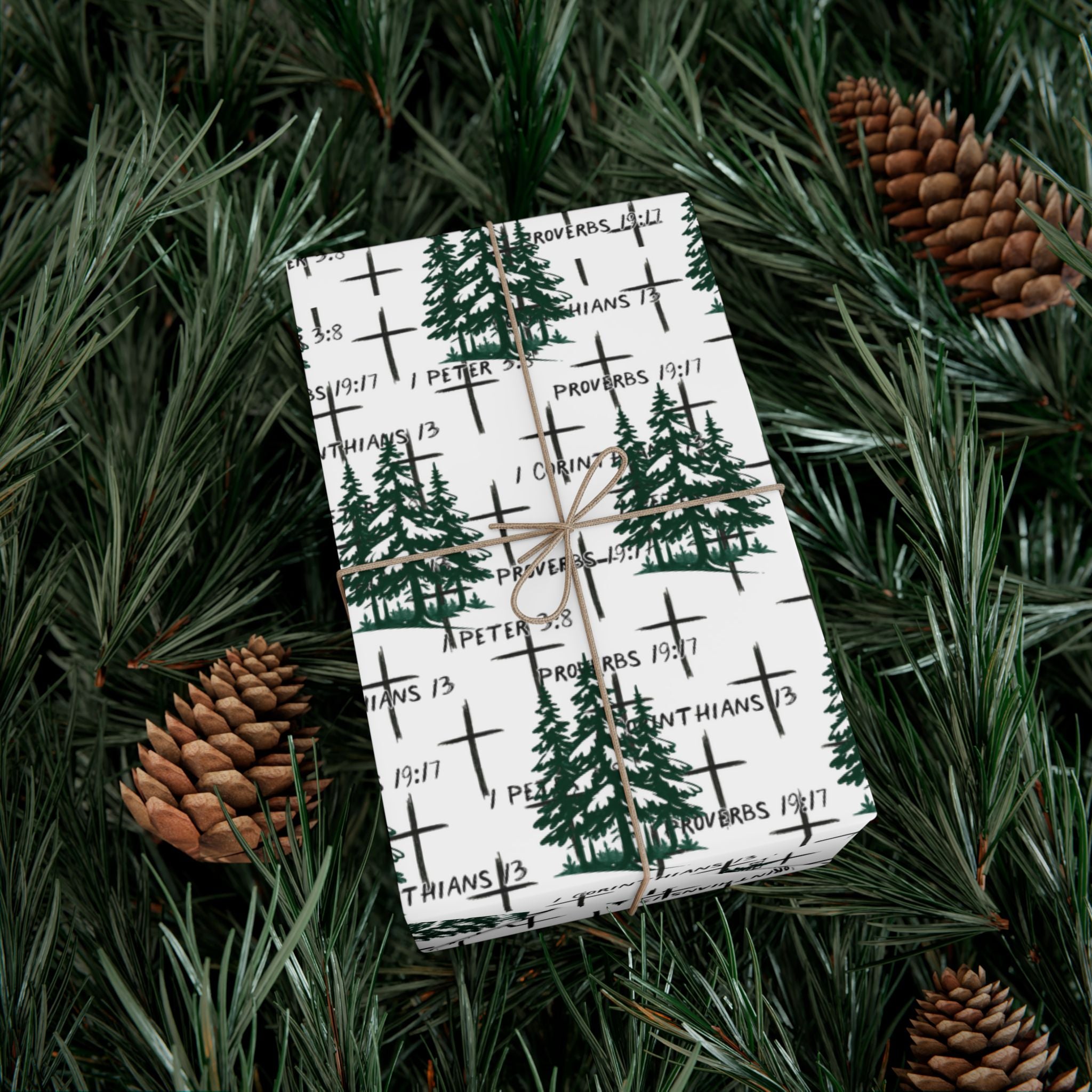 Faith Inspired Trees and Scripture Christmas Paper for this special season