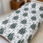 Faith Inspired Tree and Cross Velveteen Plush Blanket | Christmas Decor, Lightweight