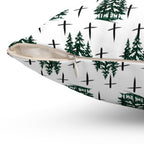 Faith Inspired Christmas Trees and Crosses Pillow | Spun Polyester Square Pillow