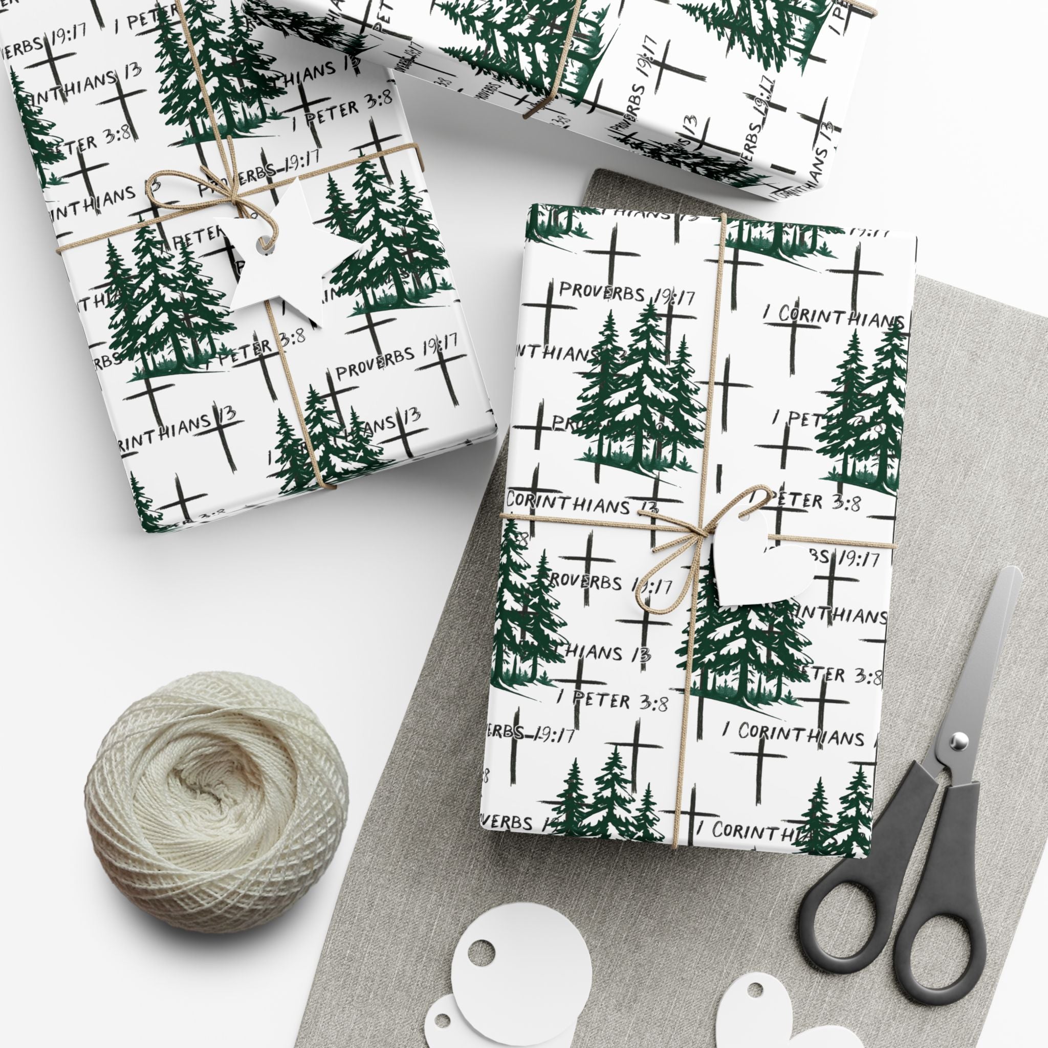 Faith Inspired Trees and Scripture Christmas Paper for this special season