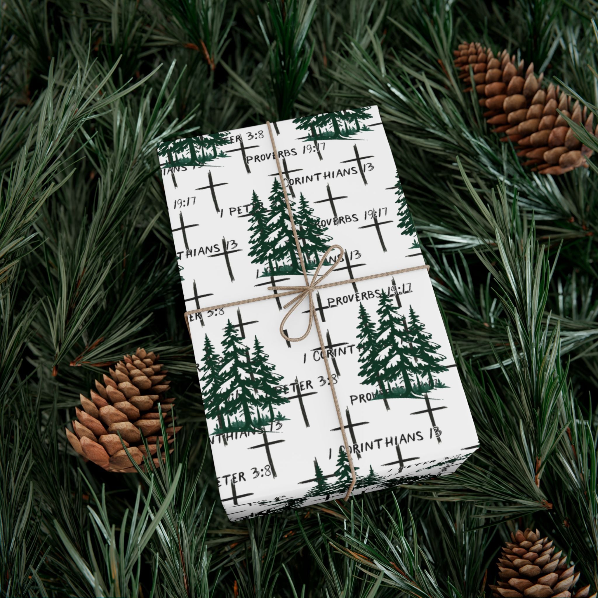 Faith Inspired Trees and Scripture Christmas Paper for this special season