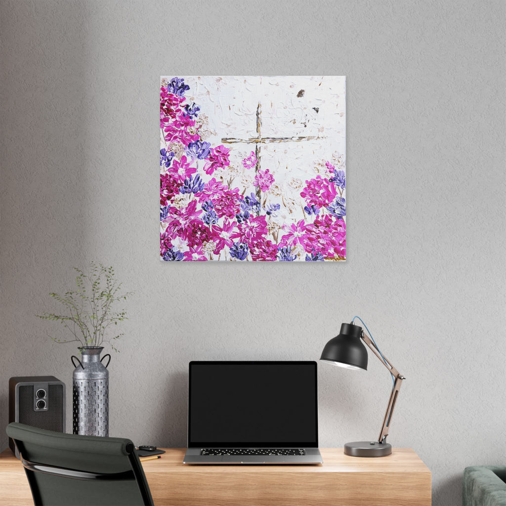 'Where's Jesus Print Series' Faith inspired Canvas Print- Flowers and Faith