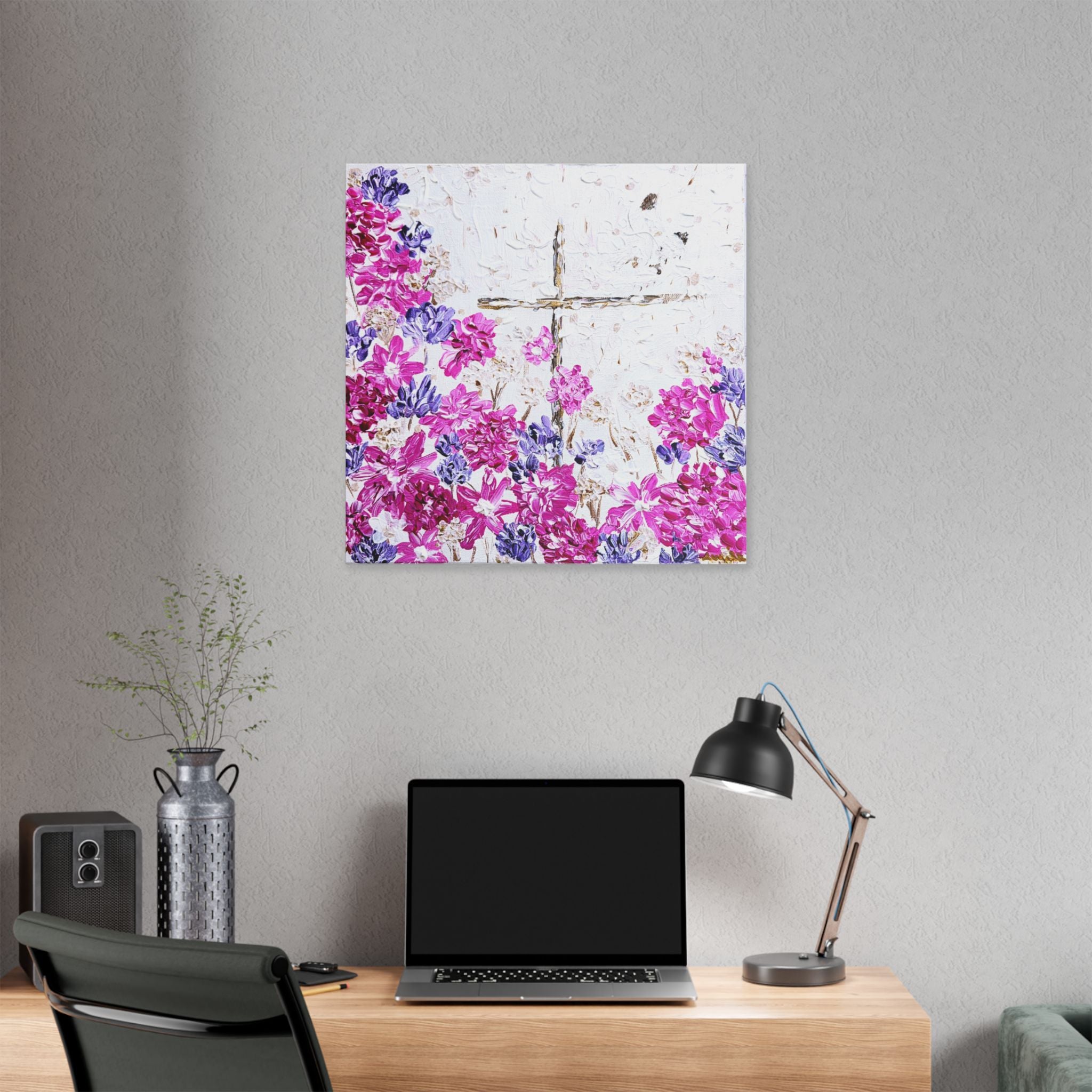 'Where's Jesus Print Series' Faith inspired Canvas Print- Flowers and Faith