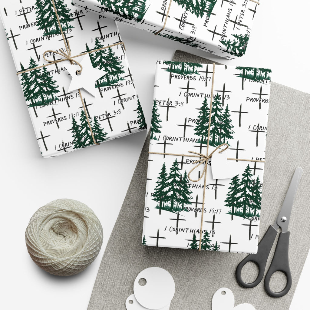 Faith Inspired Trees and Scripture Christmas Paper for this special season
