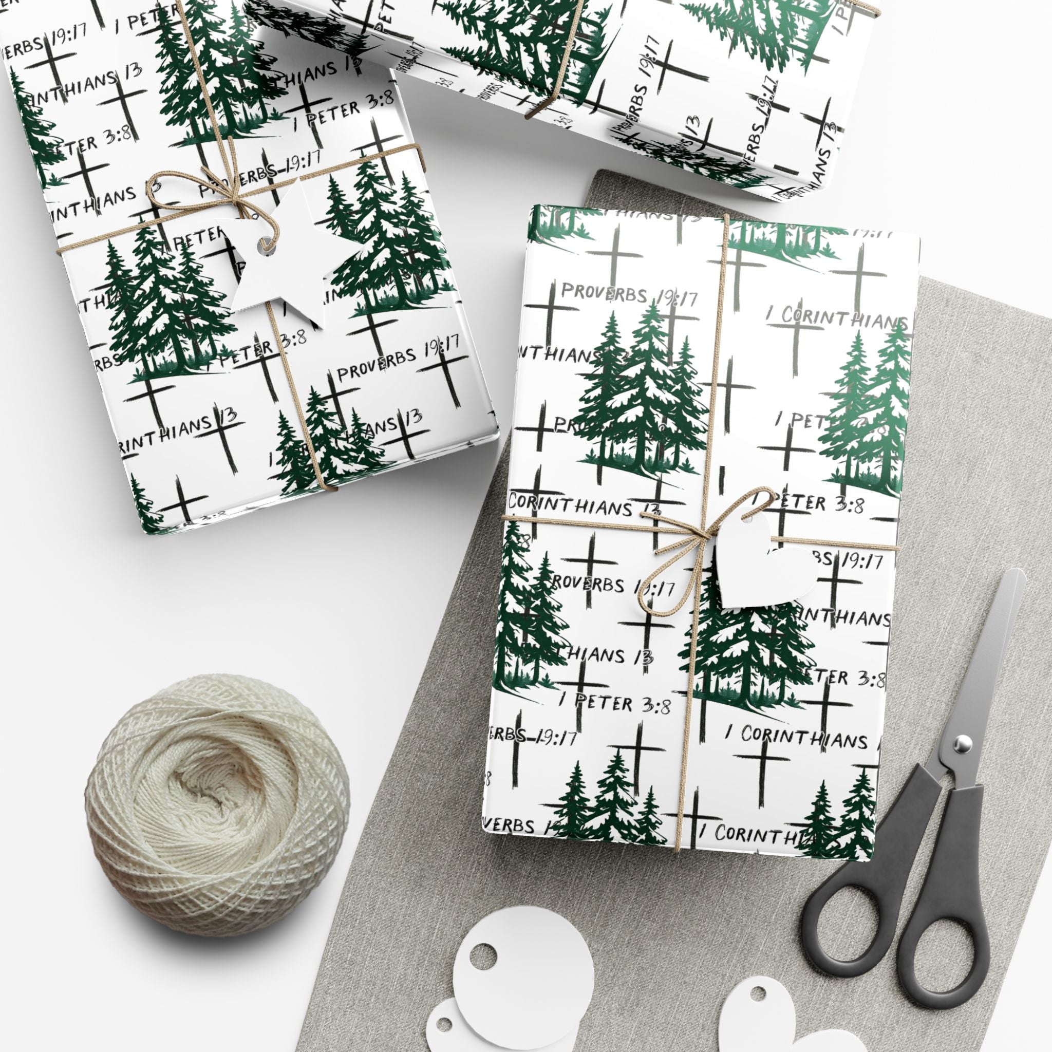Faith Inspired Trees and Scripture Christmas Paper for this special season