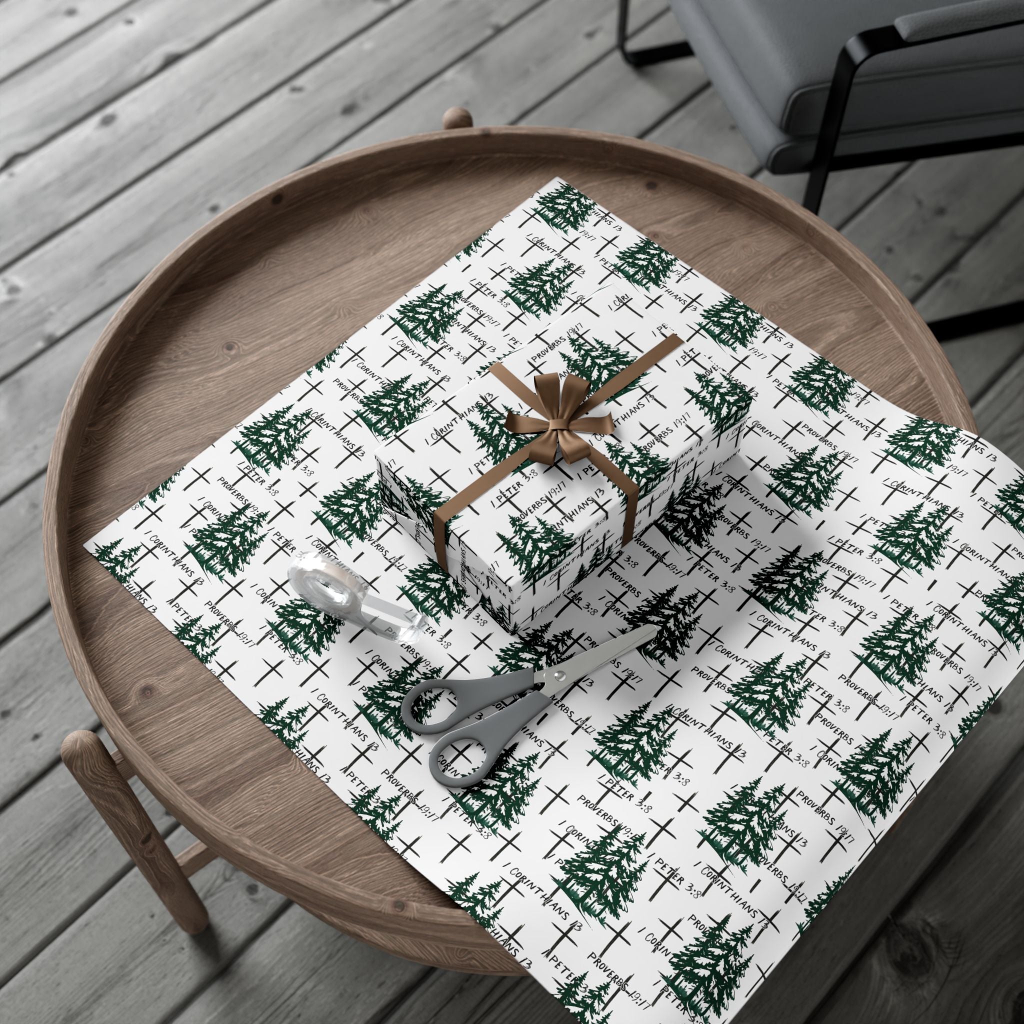 Faith Inspired Trees and Scripture Christmas Paper for this special season