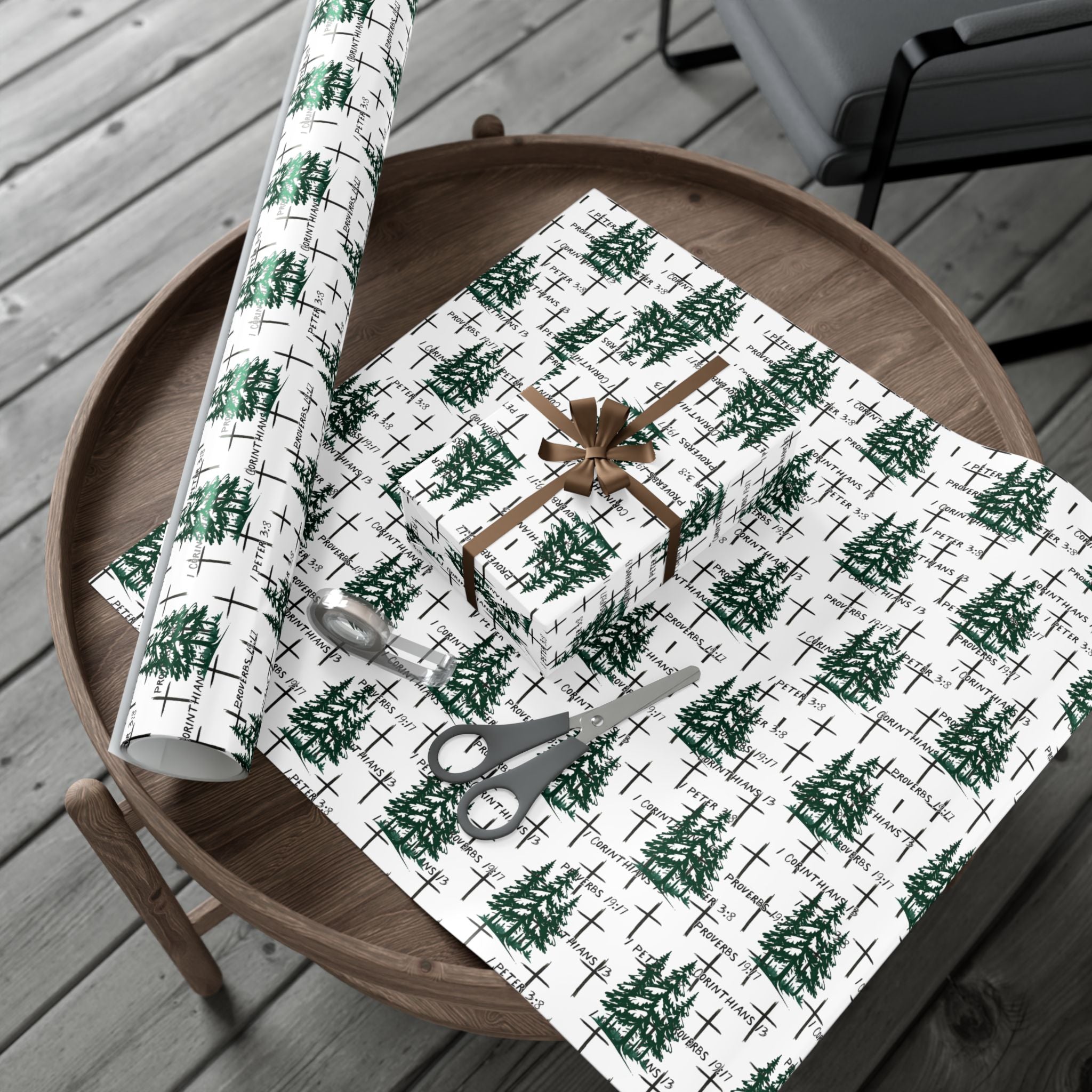 Faith Inspired Trees and Scripture Christmas Paper for this special season