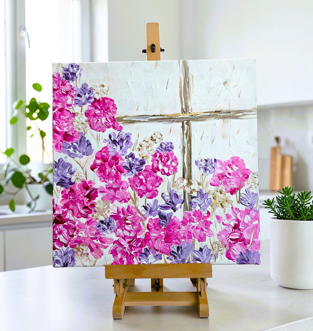 'Where's Jesus Print Series' Faith Inspired Flowers and Faith Canvas Print