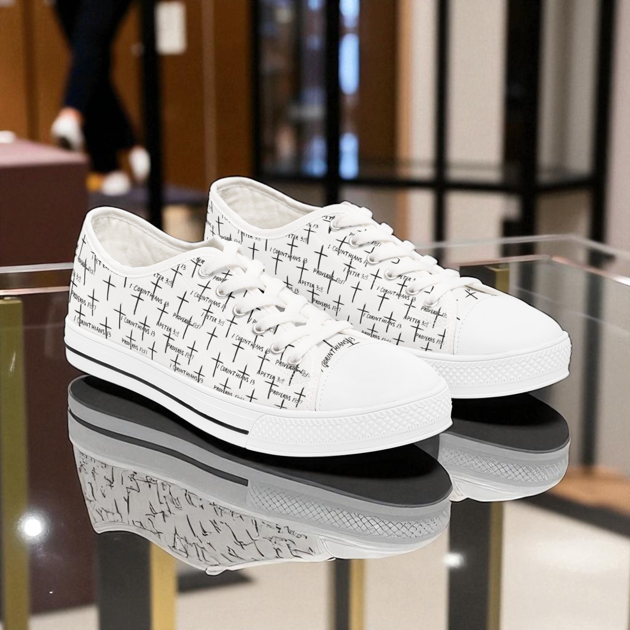 FaithWalks Womens tennis shoes- Crosses and Scripture-Step into style that speaks to your soul