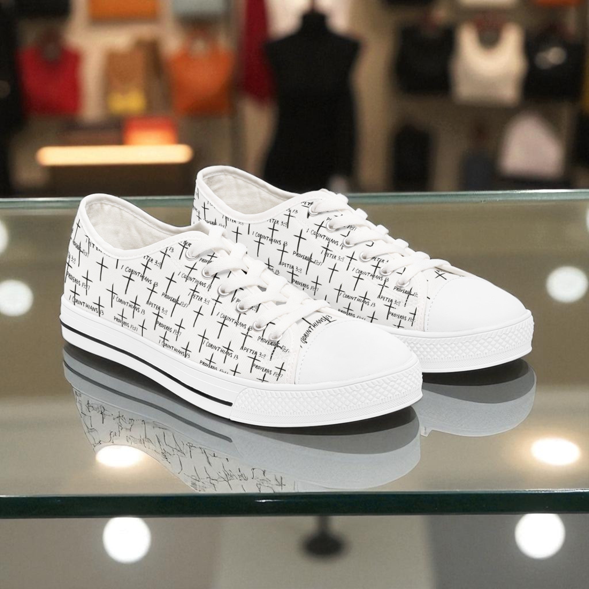 FaithWalks Womens tennis shoes- Crosses and Scripture-Step into style that speaks to your soul