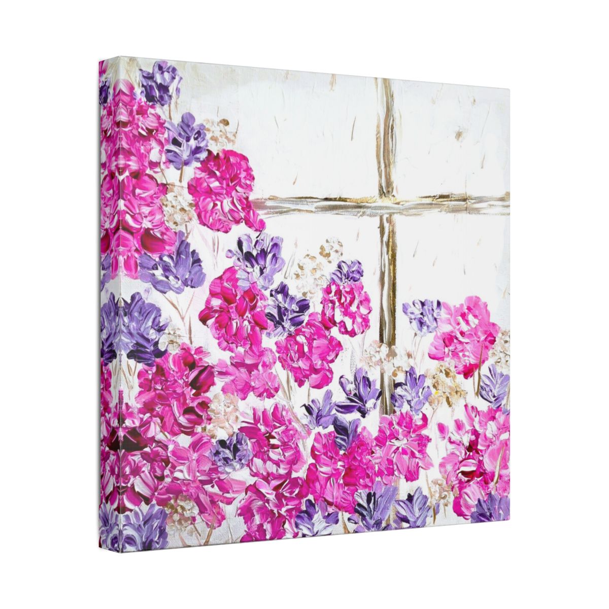 'Where's Jesus Print Series' Faith Inspired Flowers and Faith Canvas Print